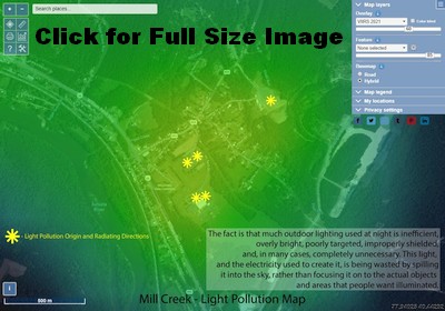 Mill Creek light pollution map